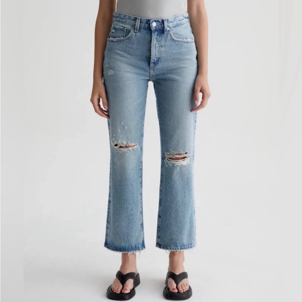 Nwt Ag Kinsley Up Idyllic Destructed Jeans Sz 28 $225